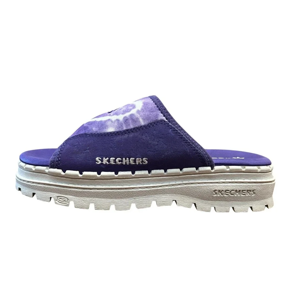 Skechers Girls Purple Tie Dye Platform Slide Sandals  Size 3  Sporty  Chunky